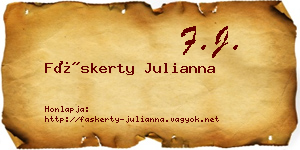 Fáskerty Julianna névjegykártya